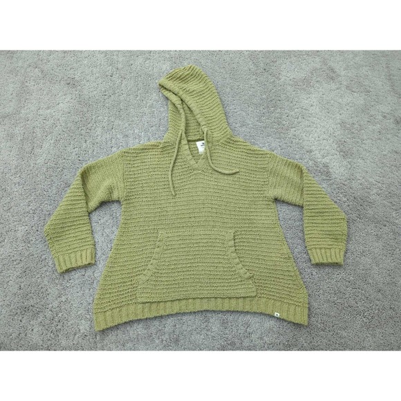 Rip Curl Sweater Womens Small Green Long Sleeve Chunky Knit Hooded Pockets - Picture 1 of 7